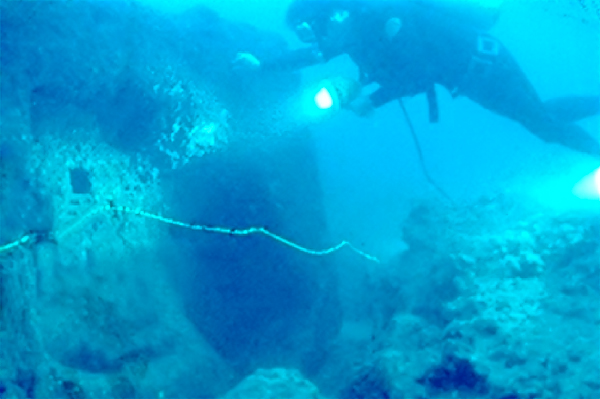 Underwater ruins of the Lighthouse of the Pharos